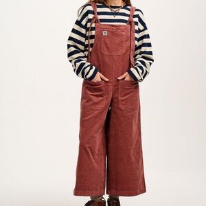 NWT Lucy & Yak Jenny Wide Leg Corduroy Dungarees in Ash Pink